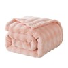 Wajade Fluffy Flannel Blanket Pink Bubble Faux Fur Bed Throw