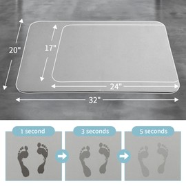 Gibelle Eucalyptus Leaves Bath Mat Rug Set 2 Piece, Super Absorbent Quick Dry Bathroom Rug Set, Non Slip Rubber Backed Bathroom Floor Mat for Tub Shower Sink (17"x24"+20"x32", Sage Green)