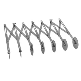 Yibuy 7 Wheel Pastry Cutter Stainless Steel Adjustable Pizza Slicer Retractable Blade Grip Dough Divider