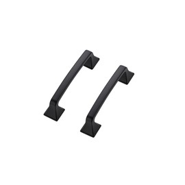 Ravinte 10Pack Solid 3-3/4" Square Foot Cabinet Arch Pull Kitchen Cabinet Handles Matte Black Cabinet Pulls Black Drawer Pulls Kitchen Cabinet Hardware Kitchen Handles for Cabinets Cupboard Handles