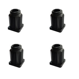 heyous 4pcs Square Caster Socket Sleeve 38mm Plastic Caster Socket Sleeve Round Inserts, Inside Stem, Black