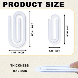 HYHOSHI 10 Pack Sublimation Blanks Acrylic Paper Clips, 4" x 2" Jumbo Paper Clips Clear for Heat Transfer DIY Design, School Classroom Stationery Office, Home Gift Crafts Supplies