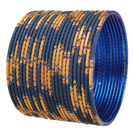 Touchstone Indian Fresh Bollywood Fashion Handcrafted Enchanting Designer Jewelry Bracelets Bangle. Set of 24. for Women., XL - Circ 8.6 in-Indn Size 2.12-Dia 2.7 in, Alloy, no gemstone