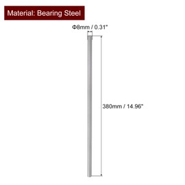 uxcell 2pcs Linear Motion Rods 8mm x 380mm (0.31 x 14.96 Inches) Case Hardened Chrome Plated Linear Rail Shaft Round Guides for 3D Printer, DIY, CNC