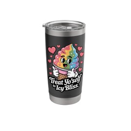 Treat Yo’self To Icy Bliss Snow Cone Festival Fun Art Stainless Steel Insulated Tumbler