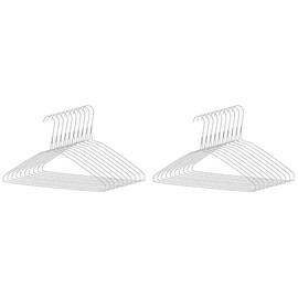 Whitmor Wire Hangers - Wire Coat and Clothes Everyday Hangers - Set of 20 - Chrome