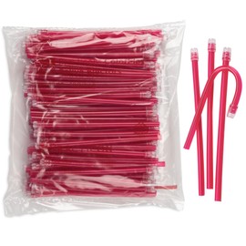 Practicon Red Color-Flex Disposable Saliva Ejectors, Dental Evacuation Suction Tips, 100 Pack