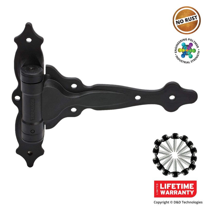 D&D Technologies TCA4S TruClose Decorative Regular Duty Gate Hinges, for