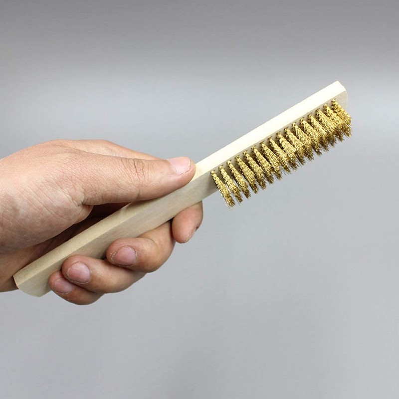 4pcs Brass Wire Brush,Soft Brass Bristle Wire Brush,Wire Scratch Brush