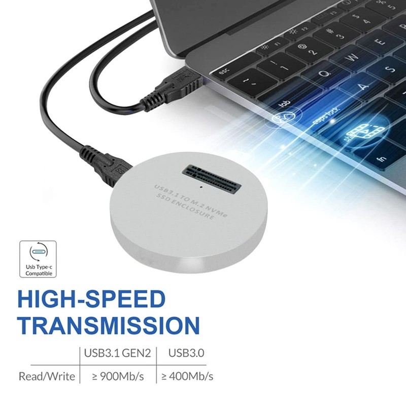Cablecc USB 3.1 USB-C to NVME M-Key M.2 NGFF SSD