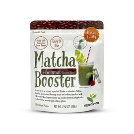 MAEDA-EN Matcha Booster Genmai Roasted Rice Green Tea Powder 80g Japanese Origin Resealable Pouch for Latte Smoothies and Baking 27141 1pk