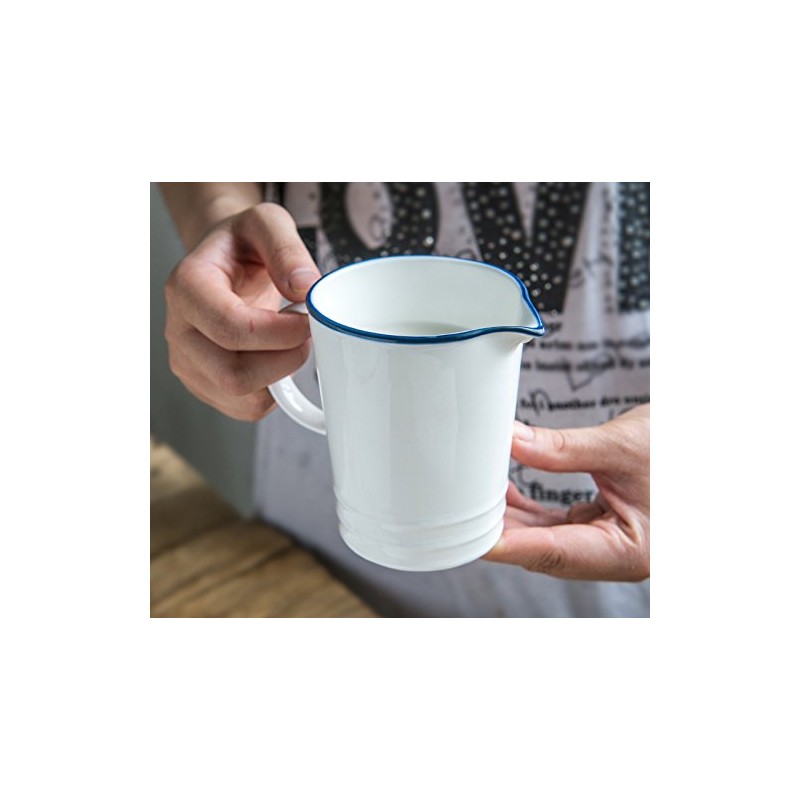 CHOOLD Blue and White Navy Style Ceramic Creamer with Handle,