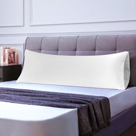 Set of 1 cushion cover, 100% cotton, 45 x 150 cm, 1 piece, super soft premium jersey pillowcase, white