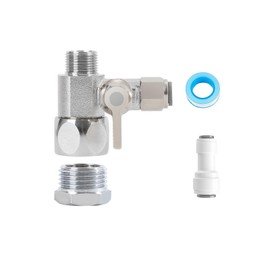 Feed Water Adapter Water Line Splitter,Brass Water Supply Valve,Faucet Valves,Feed Water Adapter for Refrigerators, Ice maker, Reverse Osmosis,RO Water Filter Systems