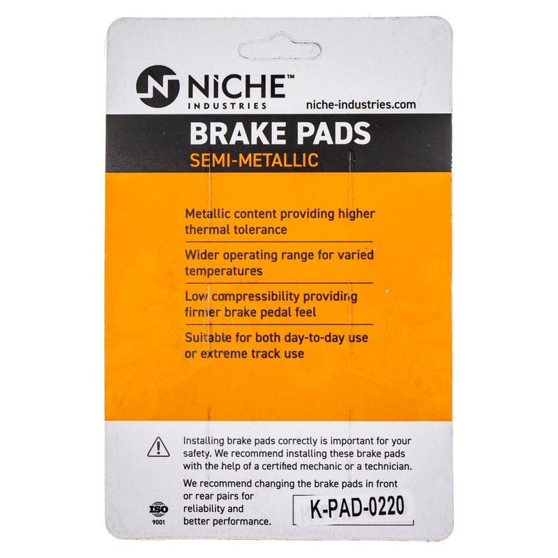 NICHE Rear Right Brake Rotor Pad Semi Metallic Kit for