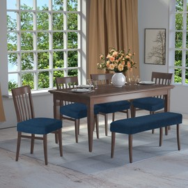 SINOSSO Soft Velvet Bedroom Bench Cover, (48"- 62") L x (15"- 20") W Stretch Washable Upholstered Protector Rectangle Long Chair Slipcover, (XL, Navy Blue)