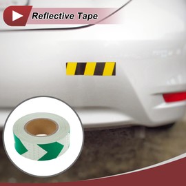 HEROFFIX 1 Pcs Safety Warning Reflective Tape Increased Visibility Reflective Strips 98.43ftx1.97" Green,White PVC