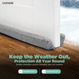 Tanness Door Draft Excluder | Double-Sided Draught Excluder for Doors | Draft Excluder For Doors | Draught Excluder Draft Excluder Door Draft Stopper | Draught Excluder Cushion