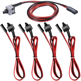 GUUZI 5pcs 2 Pin SW PC Desktop Power Cable On/Off Button ATX Computer Switch Cable 50 cm