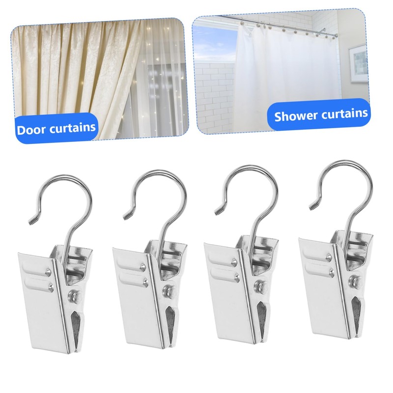 Operitacx 100pcs Clips and Hooks Heavy Duty Drapery Holdbacks for