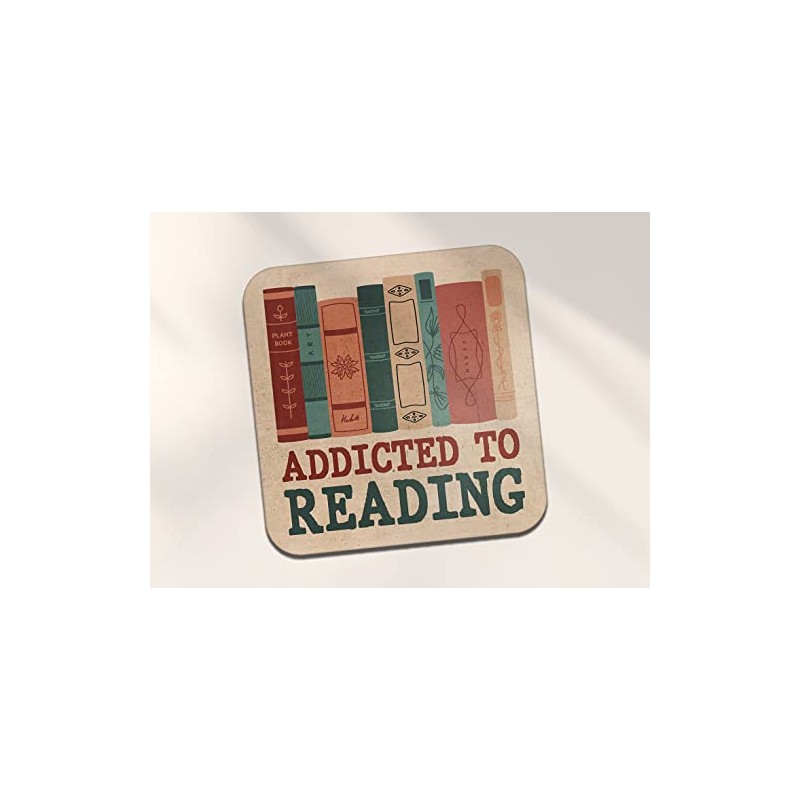 Square Single Coaster - Addicted to Reading Read Books Addict