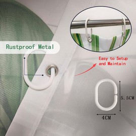 GXUNNAA Green Plants Shower Curtain, Waterproof Bathroom Curtains with 12 hooks, Waterproof Polyester, Weighted Hem, Washable Shower Curtain for Bathroom (180x200cm)