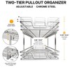 QUYUWU 2-Tier Kitchen Cabinet Pull Out Shelf and Drawer Organizer