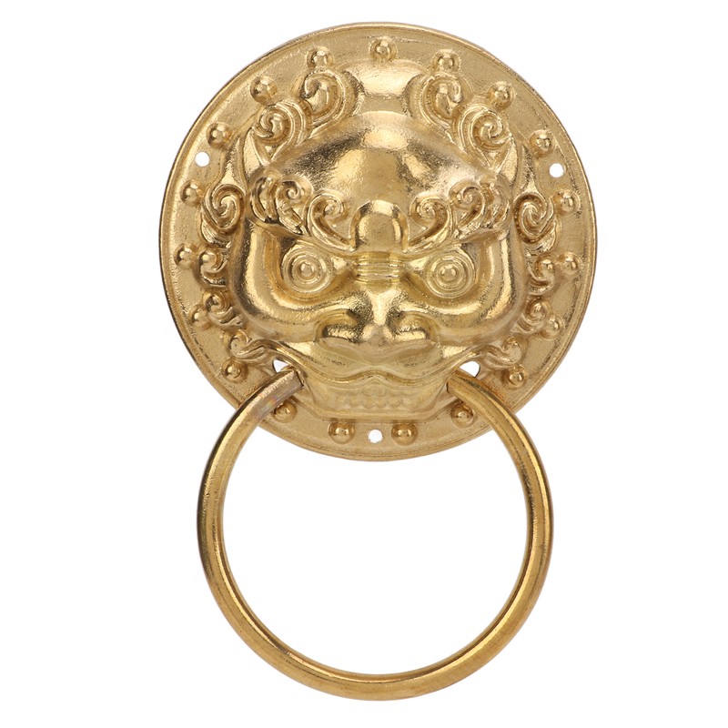 Door Knocker Chinese Style Animal Head Style Modelled Antique Brass