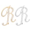 PATIKIL Letter Brooch Pins, 2Pcs Initial Letter R Rhinestone Broaches