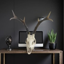 Gothic Sheep Head Wall Decor - Elegant Beige/ Brown/white/gray/ Black/, Durable Resin Bone Pendant for Modern, FarmhouseColor: White, Size: One Size