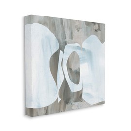 Stupell Industries Layered Abstract Shapes Grey Blue Brushstrokes, Designed by Melissa Wang Canvas Wall Art, 36 x 36