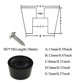 Acoeitl Black Soft Cutting Board Rubber Feet with Metal Screws 0.31" H x 0.59" D Good Grip Sturdy Hold Keep Dry Not Slip No Mark Not Damage Scratch Surface for Table Counter Bottom 12PCS