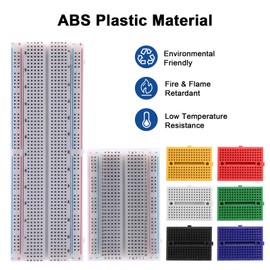 AYWHP 6 x Mini Breadboard Kit 170 Points (6 Colours) + 1 x Breadboard 400 Points + 1 x Breadboard 830 Points Solderless + 65 Flexible Breadboard Breadboard Electronics Compatible with Arduino, DIY