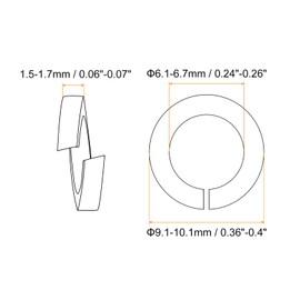 QUARKZMAN Pack of 150 spring washers, M6 gap securing ring, assortment 316 stainless steel spring washers for screws, bolts, nuts, silver