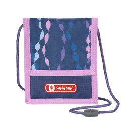 Step by Step Mermaid Neck Pouch, Blue/Pink, with Viewing Window, Zip Coin Pocket, Key Attachment, for Girls from 1st Grade, Blue / Pink, Playful