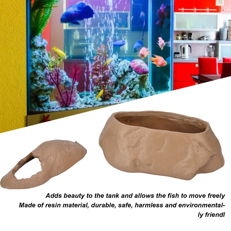 Reptile Shelter House Resin Aquarium Cave DIY Artificial Fish Tank