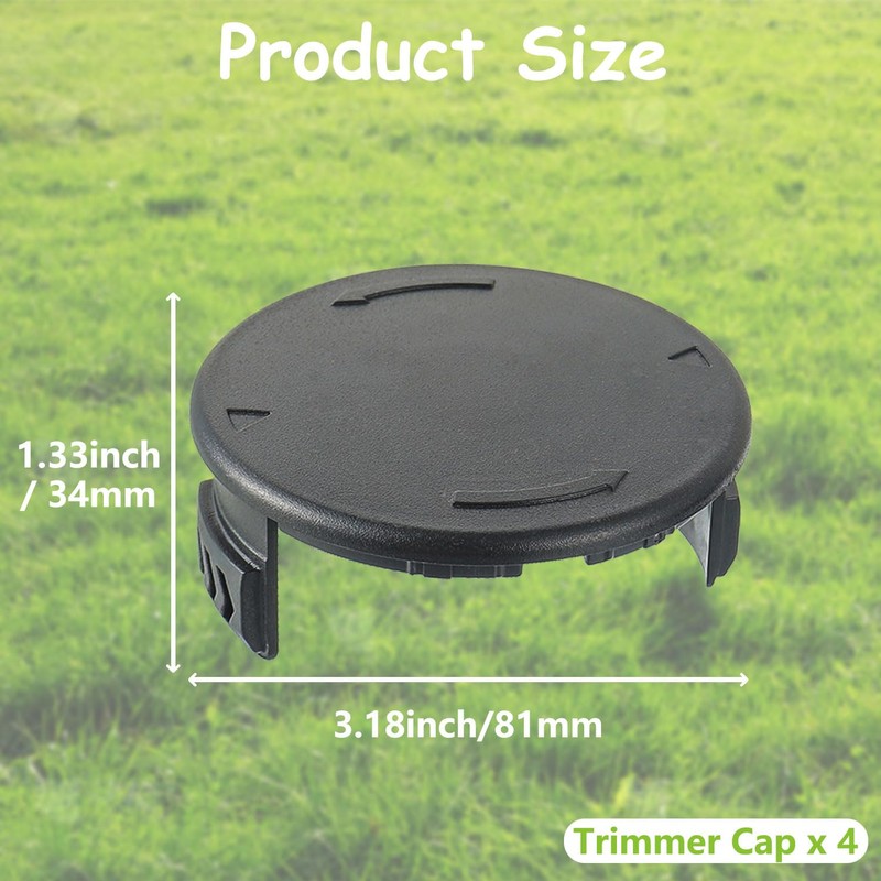 EPLZON Pack of 4 Lawn Trimmer Spool Cap, Cordless Lawnmower