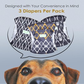 wegreeco Washable Male Dog Belly Band (Stylish Pattern)- Pack of 3 - Washable Male Dog Belly Wrap, Dog Diapers Male (Black Geometric, Small)