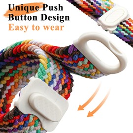 Folavii 18mm Braided Stretchy Nylon Watch Bands Compatible with Garmin Venu 2S/Venu 3S/Vivoactive 4S/Vivomove 3S/Forerunner 255S/Forerunner 265S, Quick Release Loop Elastic Soft Strap for Women Men