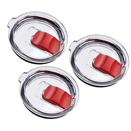 ZEREN 20 oz Tumbler Lid, 3 Pack Magnetic Slider Replacement Lids for 20 oz Tumbler, 10/24 oz Mug and 10 oz Lowball, Spill Proof Cup Lids Covers, Red