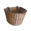 Thyme & Season Medium Traditional Wicker Bicycle Front Basket with Leather Straps,L: 34cm/13.4 inch W: 28cm/11 inch H: 28 cm/11 inch