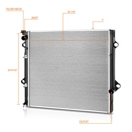 DPI 13210 OE Style 1-Row Aluminum Core Cooling Radiator Compatible with 10-18 Lexus GX460