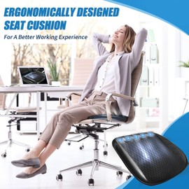 LGNORA 5 Fans Cooling Car Seat Covers,5V USB Cooling Car Seat Cushion,Black Car Front Seat Covers.Breathable Car Seat Cushion,Suitable for Cars and SUVs,Office, Outdoor Seat Cushions (Black-3)