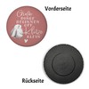 Baby Rabbit Magnet Round with Saying Große Dinge beginnen oft