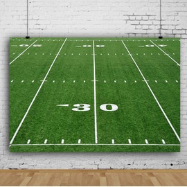 Little Lucky 7x5ft American Football Field Photography Backdrop Thirty Yard Line Number and Green Background for Theme Party Decor Photo Shoot Backdrops