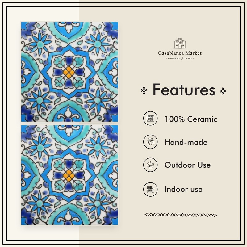 Casablanca Market MT014 Mediterranean Ceramic Utica Decorative Tile
