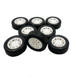 8PCS Toy Car Wheels 38mm Rubber Tire for Remote Control Car RC Car DIY Model Accerssories (2.5X38mm)