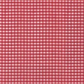 20 Cocktail Napkins Vichy Red Checked 25 x 25 cm