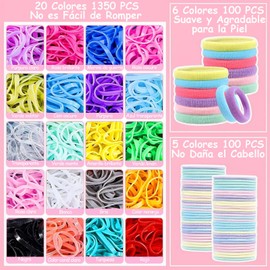 1543 PCS Accesorios para Cabello Niña, Conjunto Completo Kit para Peinar Niñas, Durable y hermoso, no Daña el Cabello, Viene con Una Caja de Almacenamiento Portátil, Adecuada para Niños y Mujeres
