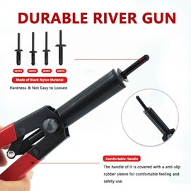 POVTIMS 86Pcs Pop Rivet Gun Kit, Hand Riveters Removal Tool with Rivets 80pcs, Clip Fastener Remover and Hook & Pick Set